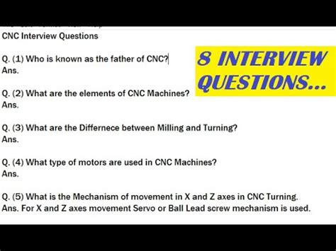 cnc machine interview questions|cnc machinists interview questions.